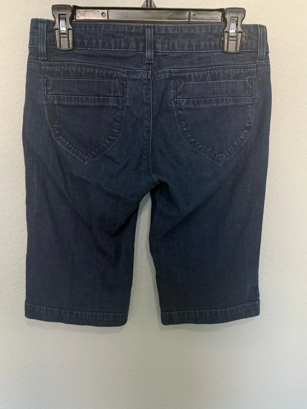 PAIGE Canyon Dark Wash Denim Long Bermuda Shorts Low Rise Y2K Size 26